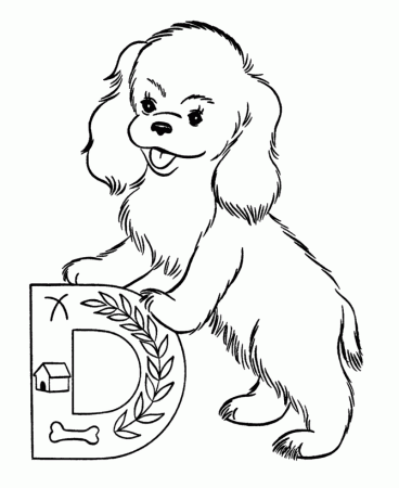 ABC Alphabet Coloring Sheets - ABC Dog - Animal coloring page Sheets - D is  for Dog | HonkingDonkey